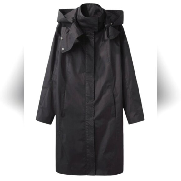 Helmut Lang black hooded trench coat size L - Picture 1 of 13